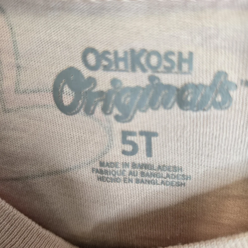 100% Cotton OshKosh B'gosh Pink Heart Kids Shirt Long Sleeve Tee 5T